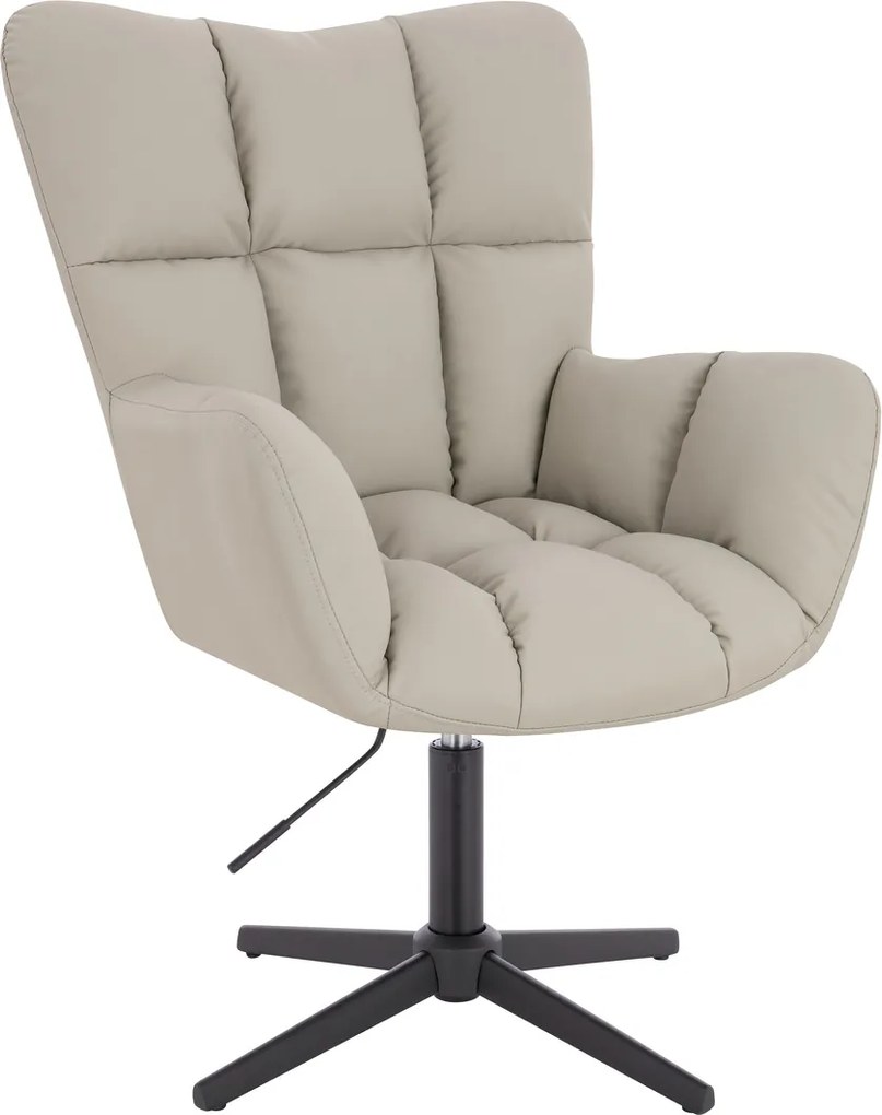 HR650CROSS Scaun Ecru Piele Ecologica Premium Soft cu Bază Neagră