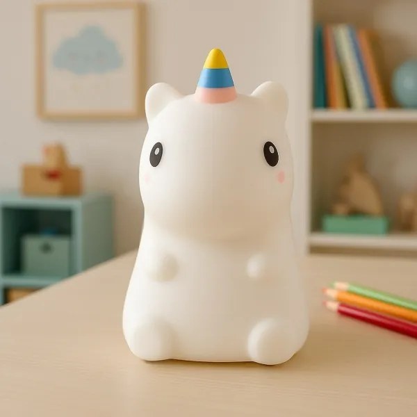 Lampă de veghe LED RGBW reîncărcabilă și reglabilă pentru copii UNICORN LED/1W/5V 1200 mAh
