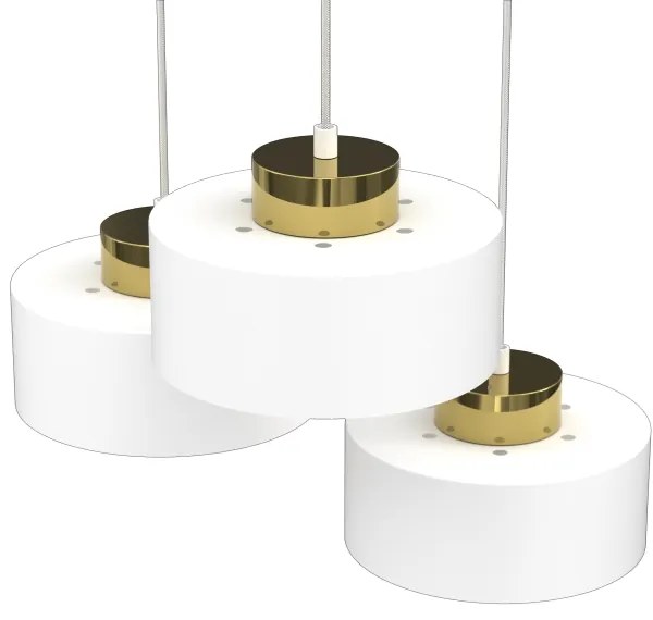 Lustră pe cablu MARTI 3xE27/15W/230V alb/auriu