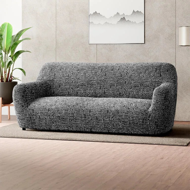 Huse bielastice GLORIA gri fotoliu triplu (l. 170 - 220 cm)