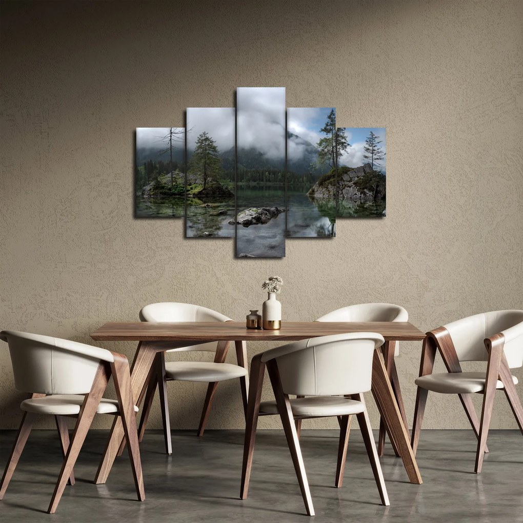 Tablou cu pomi în lac (150x105 cm)