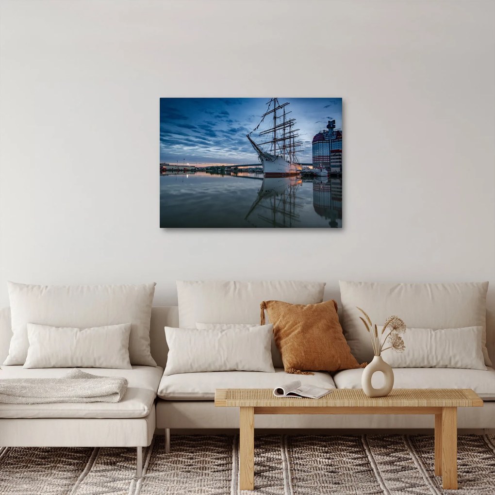 Tablou cu barcă cu pânze (70x50 cm)