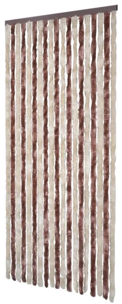 Perdea pentru insecte, bej si maro deschis, 90x200 cm, chenille