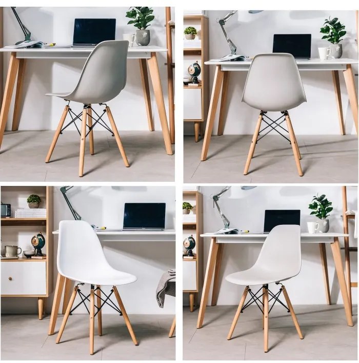 ShopJK SCAUN CLASSIC ALB, STILUL SCANDINAV
