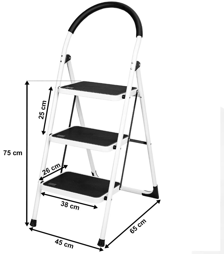 Scară din metal 4Home Steps 3 trepte, pliabilă