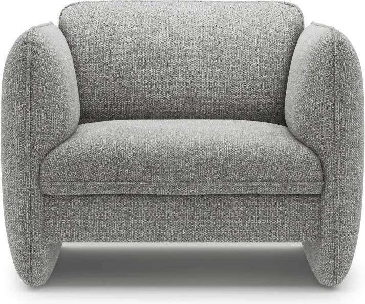 Fotoliu gri deschis cu tapițerie din chenille Georgia – Micadoni