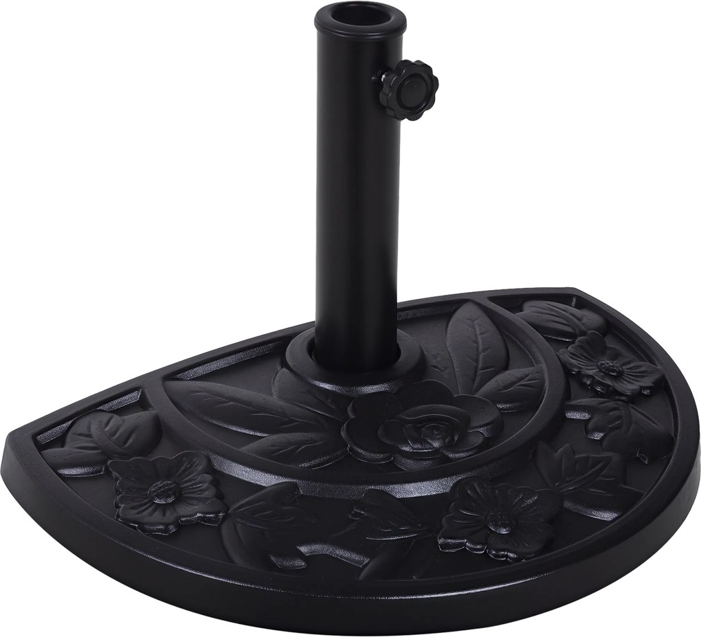 Outsunny Bază pentru Umbrelă Semicirculară de Ø38 mm si Ø48 mm cu Manivelă, 50x31x32 cm, Negru | Aosom Romania