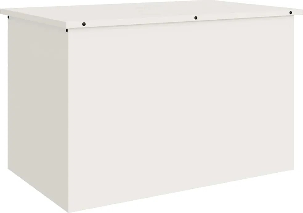 vidaXL Cutie de depozitare exterioară Alb 80 x 50,5 x 50 cm Oțel