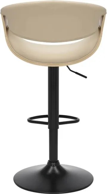 Scaun de bar pivotant ORGANIC stejar/ bej crem