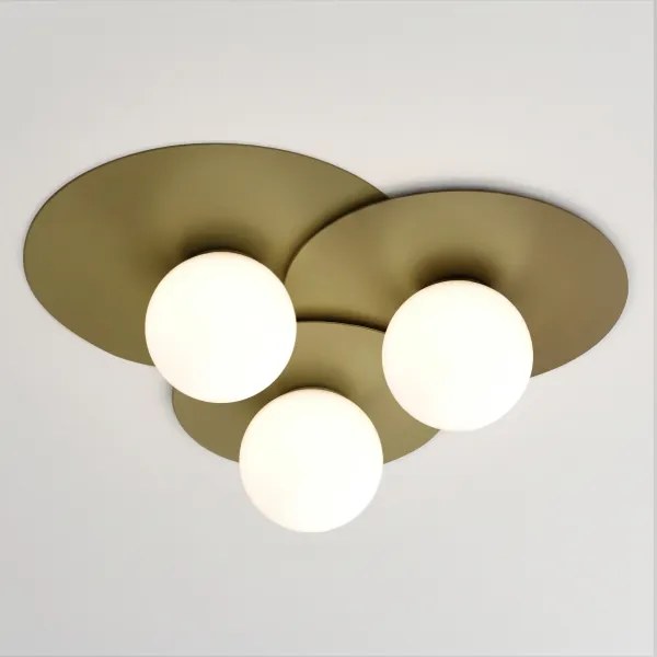 Plafonieră FLAT, 3xE27/15W/230V, 55x60 cm, auriu