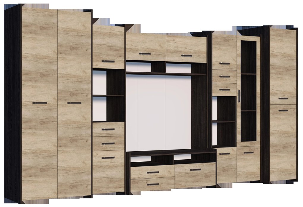 Mobilier cameră de zi Moledo (stejar gri + stejar canterbury). 1014007