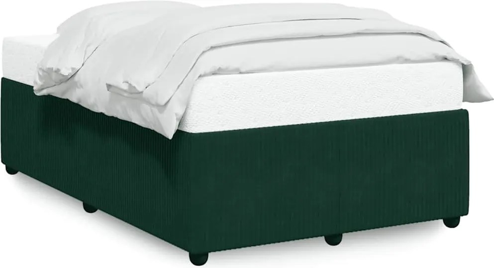 vidaXL Cadru de pat fără saltea verde închis 120x190 cm catifea