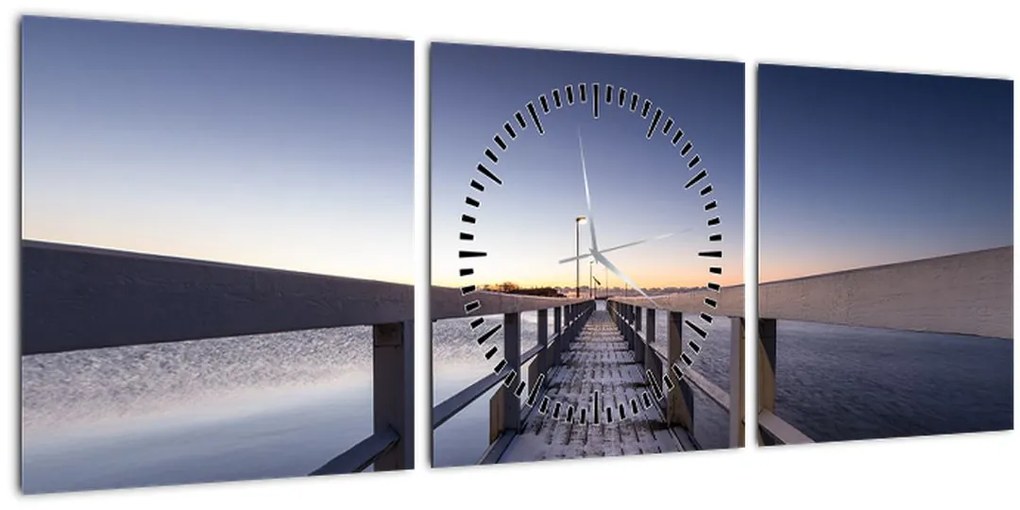 Tablou - Pe dig (cu ceas) (90x30 cm)