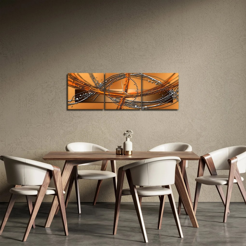 Tablou abstact (cu ceas) (90x30 cm)