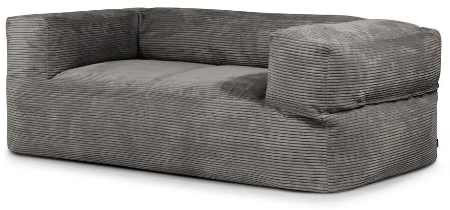 Fotoliu bean bag gri închis cu tapițerie din catifea reiată Sofa MooG – SLOWDOWN