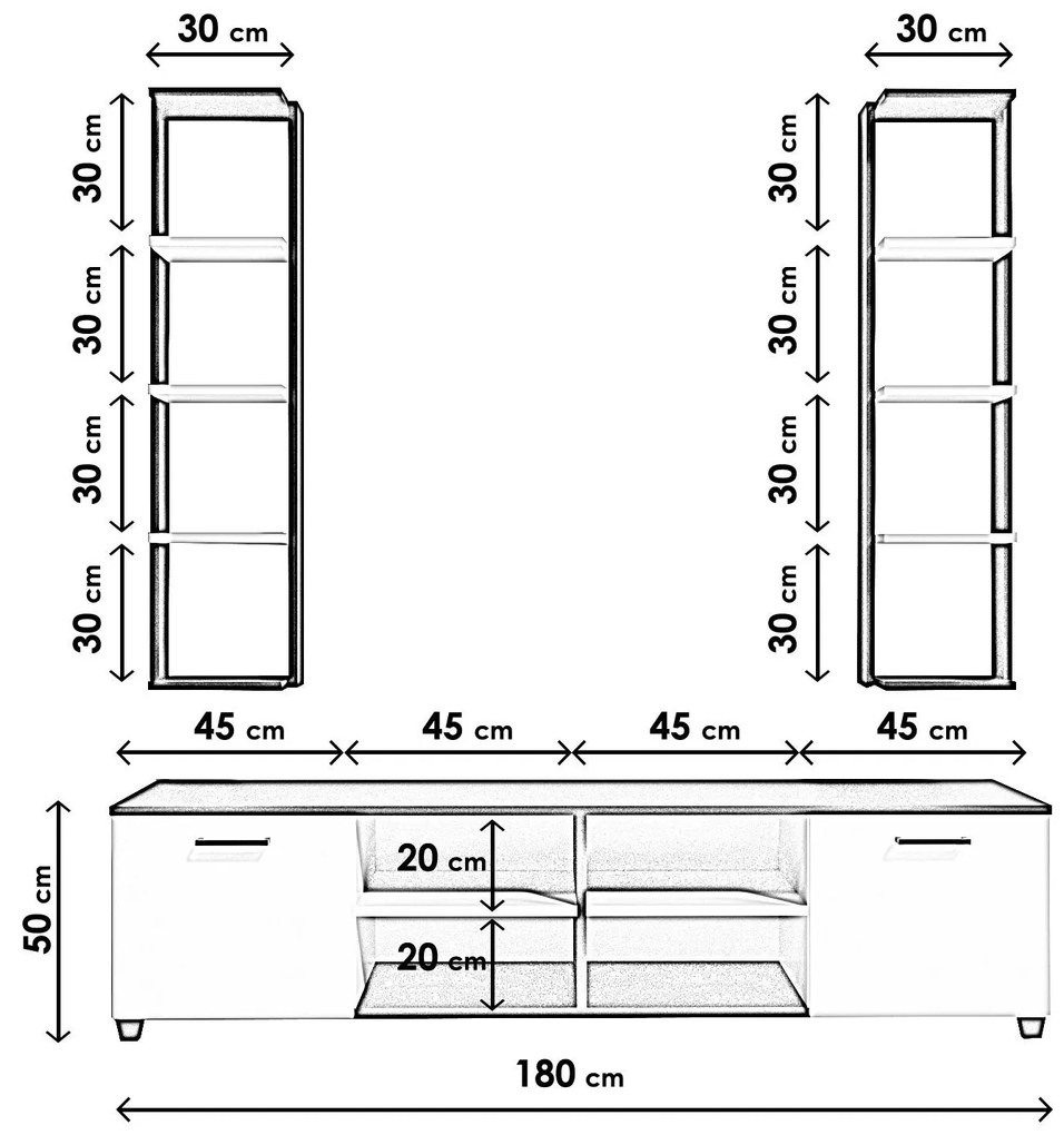 Mobilier living Leviathan 512 (Negru + Alb). 1088474