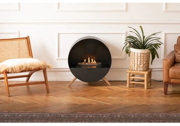 Șemineu BIO cu telecomandă Planika Bubble Wall & Floor BEV 72,6x65 cm 2,5kW