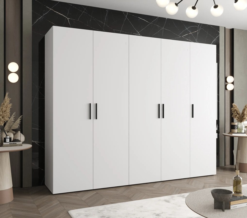 Dulap de haine 250 cm Borry 1 (alb + Negru). 1125780