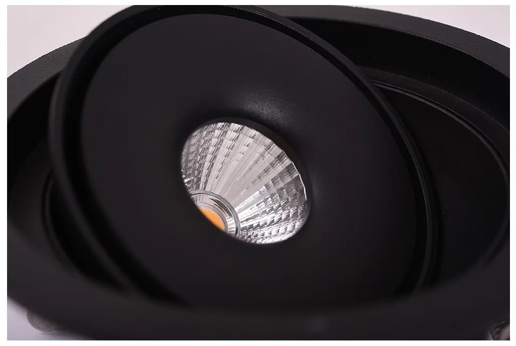 Spot LED incastrabil directionabil de tavan/plafon BOSTON 1 ROUND negru