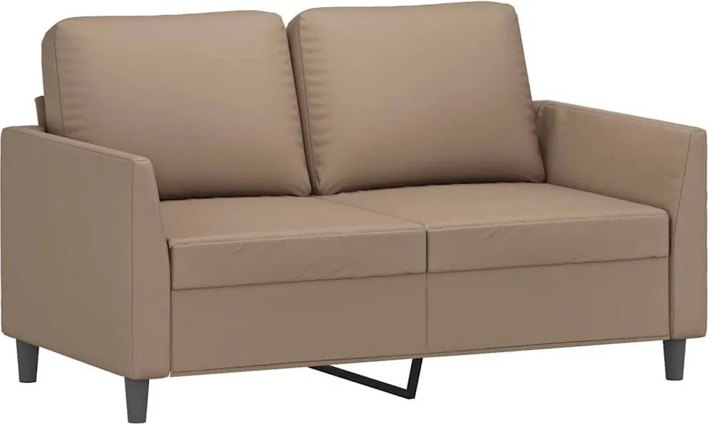 vidaXL Canapea cu 2 locuri, cappuccino, 120 cm, piele ecologică