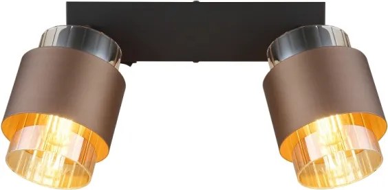 Globo 15560-2C - Aplică spot MILLEY 2xE27/40W/230V negru/bronz