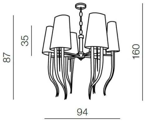 Azzardo AZ1390 - Lustră pe lanț DIABLO 12xE14/11W/230V negru