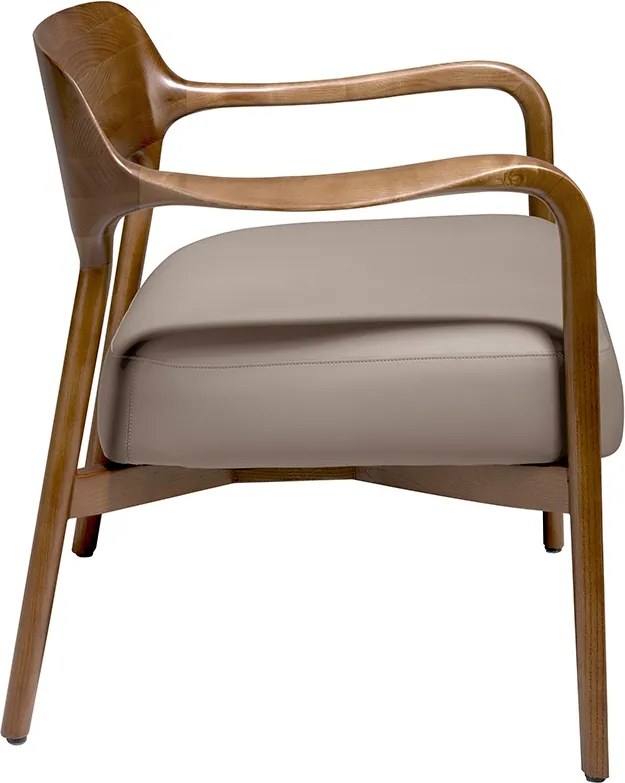 Fotoliu design modern din lemn tapitat din piele eco Mink