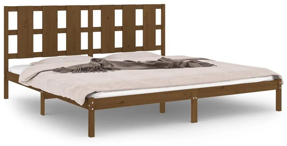 3105623 vidaXL Cadru de pat, maro miere, 200x200 cm, lemn masiv de pin