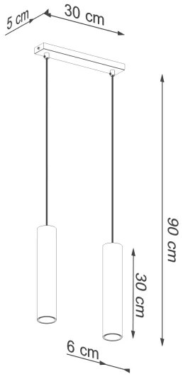 Lustră pe cablu Sollux SL.1241 LAGOS 2xGU10/10W/230V auriu