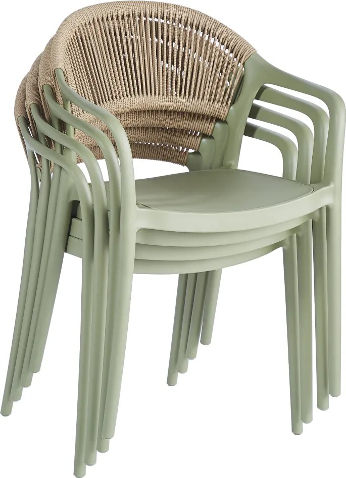 Scaun stivuibil, verde/bej LEXTON