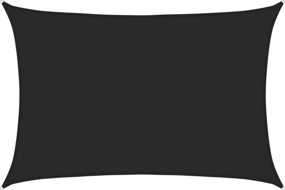 vidaXL Pânză parasolar, negru, 2,5x4 m, HDPE, 160 g/m²