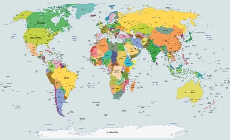 World Map Fototapet, (312 x 219 cm)