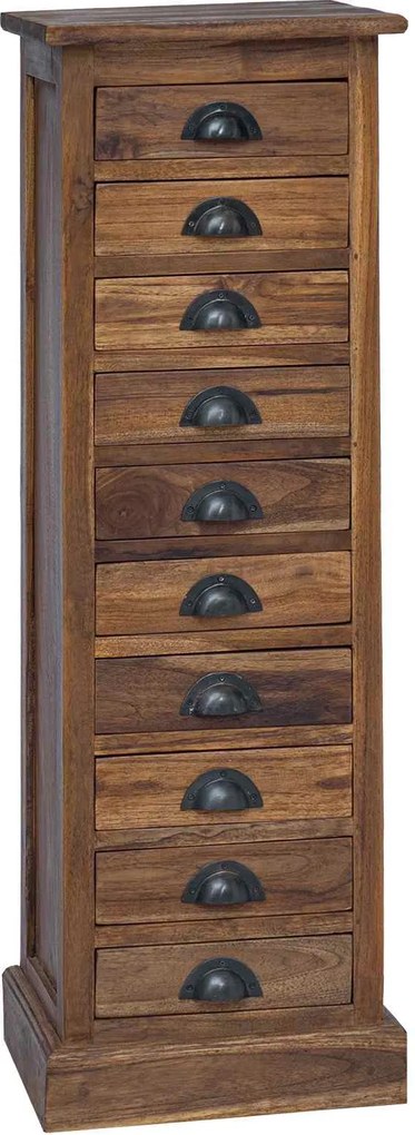 vidaXL Comodă cu sertare natural 35 x 30 x 110 cm Lemn solid de tec