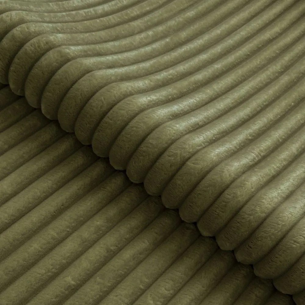 Colțar verde cu tapițerie din catifea reiată (cu colț pe partea stângă/în formă de ”L”) Marbeya – Ropez