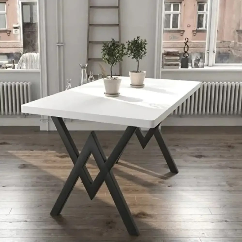 Masa bucatarie texturata, alb, 120x80x75 cm, A0101