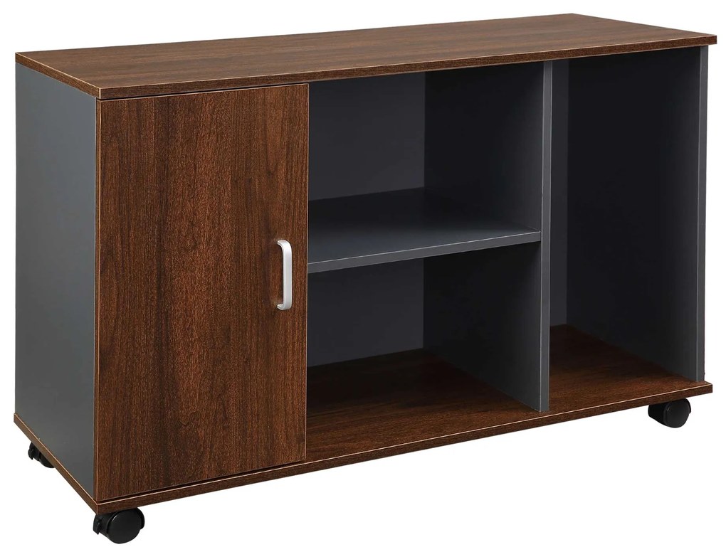 HOMCOM Dulapior Birou Elegant cu Design Funcțional, 100x40x66cm, Nuc Gri | Aosom Romania