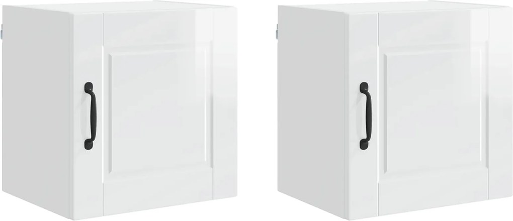 vidaXL Dulap de bucătărie cu raft 2 pcs Alb lucios 40 x 31 x 40 cm