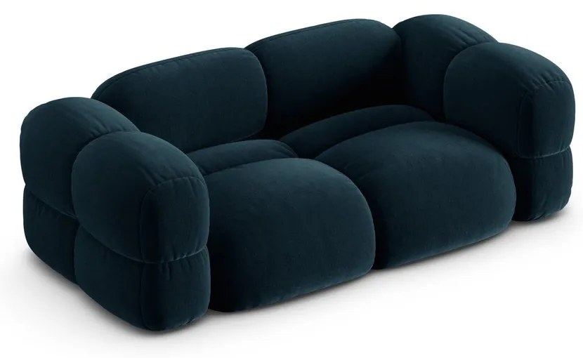 Canapea albastru-închis cu tapițerie din catifea 210 cm Loretto – Cosmopolitan Design