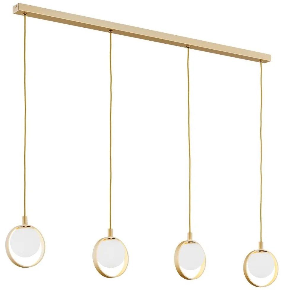 Lustra cu 4 pendule design modern Saturnia auriu