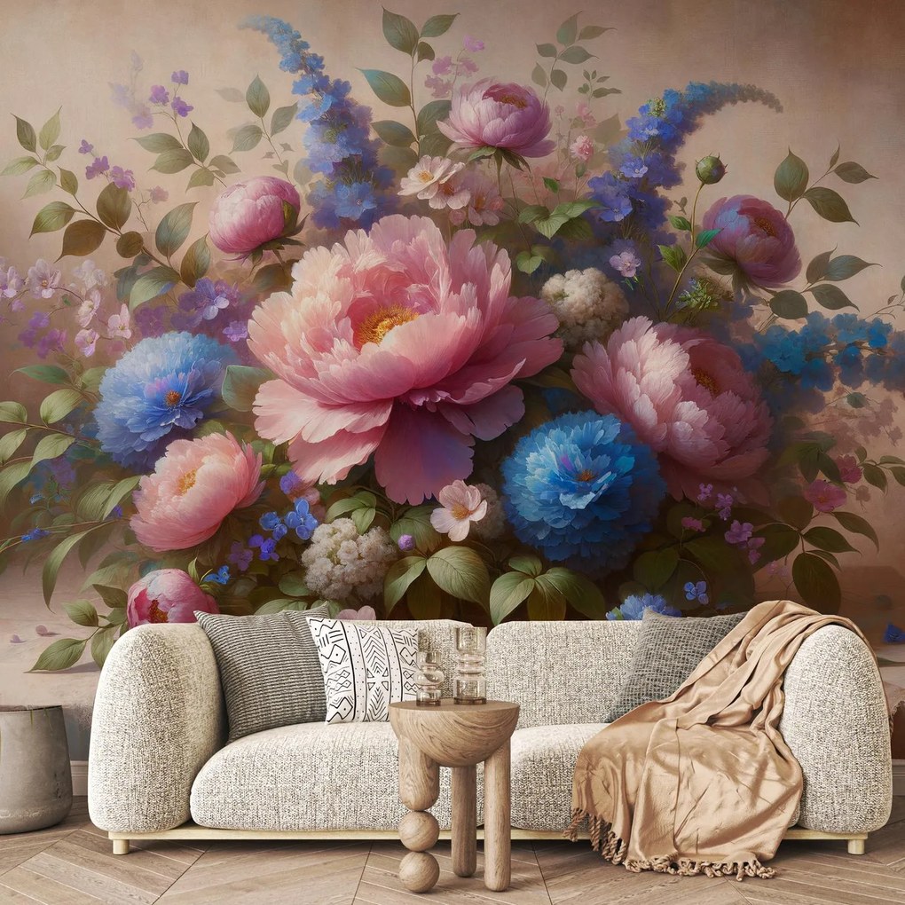 Fototapet - Masă plină cu flori (147x102 cm)