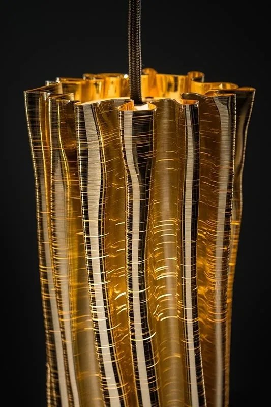 Pendul design Art Deco realizat manual Accordeon Vertical Gold