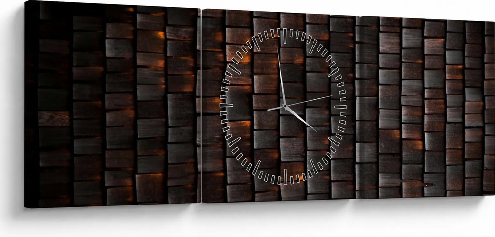 Tabloul abstract modern (cu ceas) (90x30 cm)