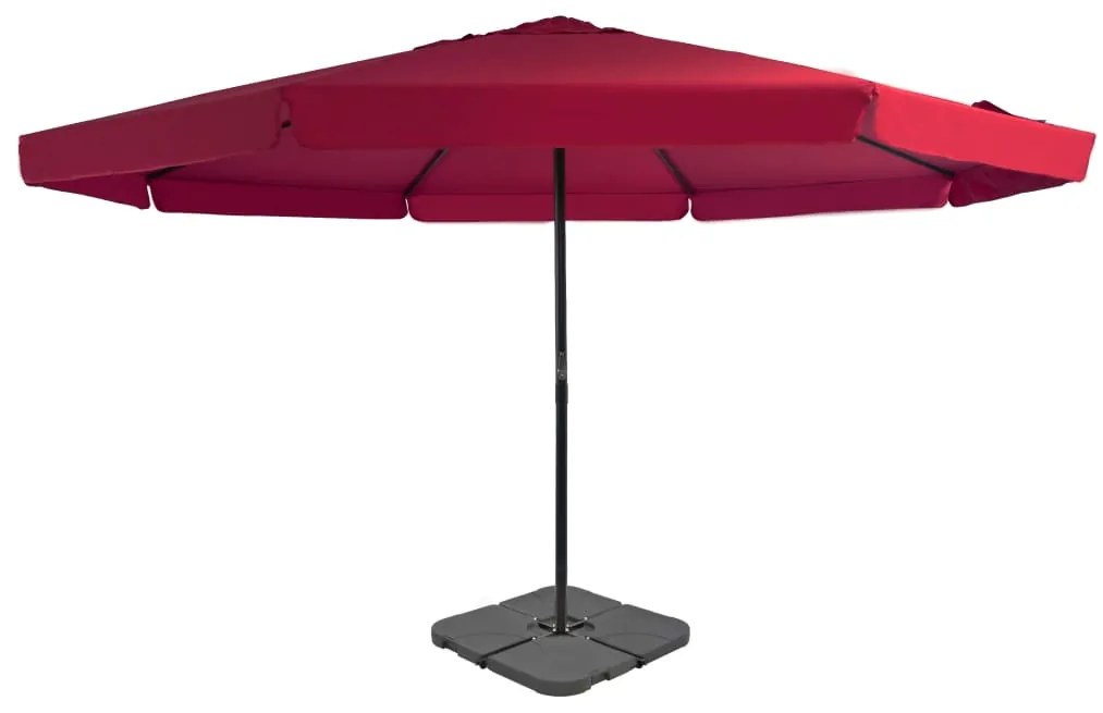 vidaXL Umbrelă de soare de grădină, bază portabilă, roșu