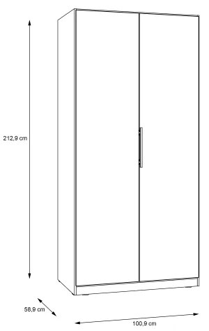 Dulap MARO 100x213 cm, stejar artisan