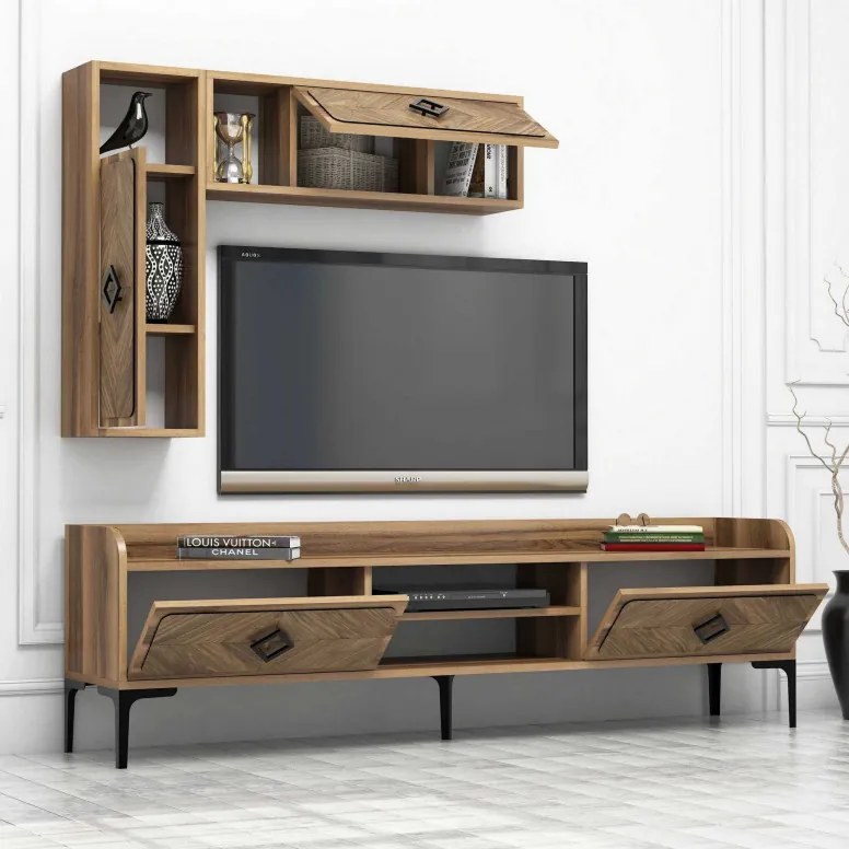 Set Comoda TV si Masuta de Cafea Living Samba Walnut