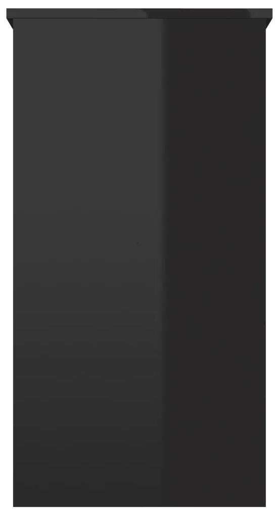 Birou, negru extralucios, 80 x 40 x 75 cm, PAL negru foarte lucios