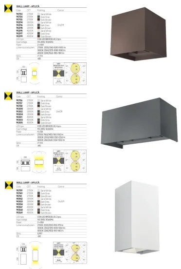 Redo 90298 - Aplică LED de exterior VARY, 2x LED de 10 W, 230 V, 3000 K, IP54, maro