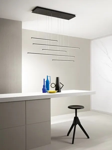 Ondaluce - Lustră LED dimerizabilă suspendată pe cablu GENIUS LED/72W/230V, neagră