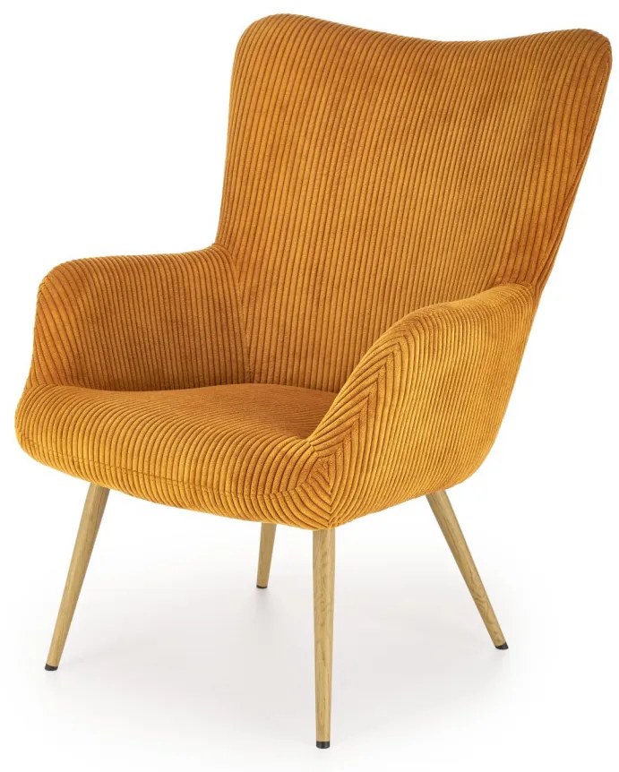 Fotoliu Amaro velvet mustariu H97 cm