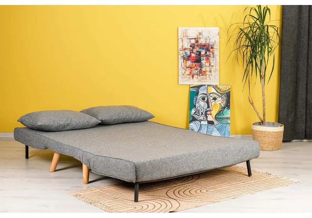Canapea gri extensibilă 120 cm Folde – Artie